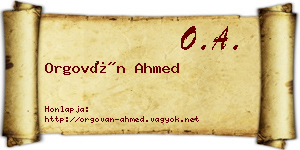Orgován Ahmed névjegykártya